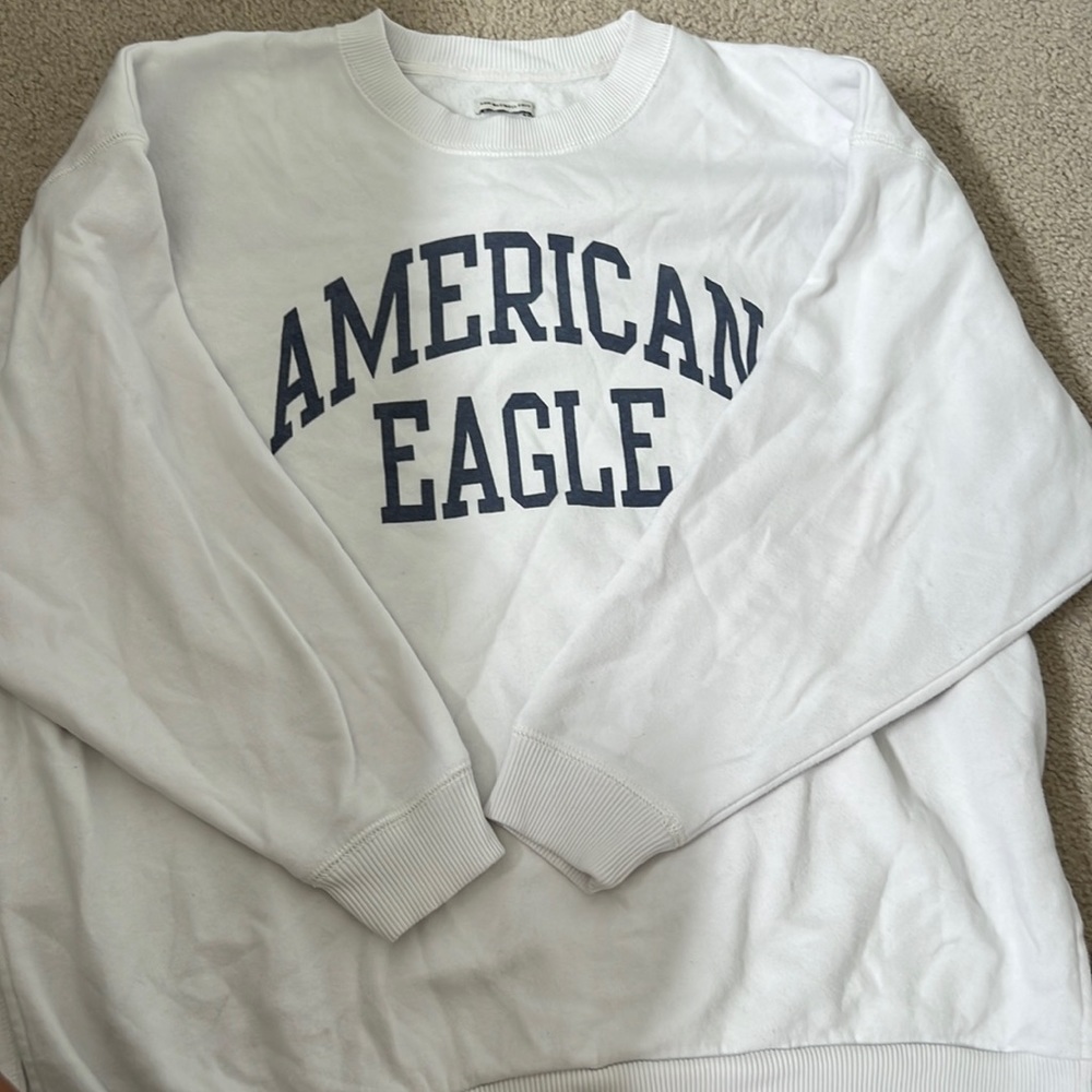 white oversized crewneck